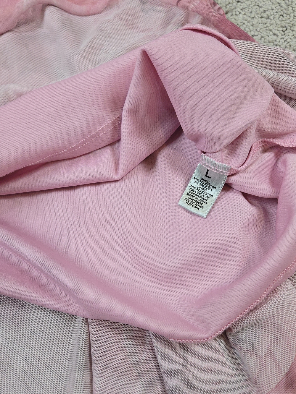 Y2k Madden Girl Babydoll Milkmaid Dress Sheer Pink Floral Asymmetric Romantic - Picture 6 of 8